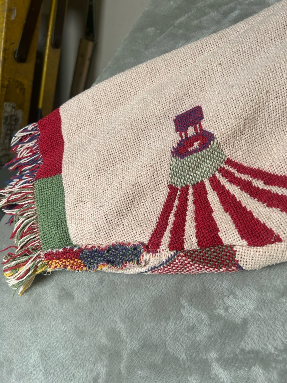 Fringed Multicolor Hot Air Balloon blanket Bomber Jacket - Picture 9 of 9